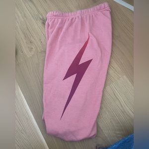 aviator nation pink bolt sweats